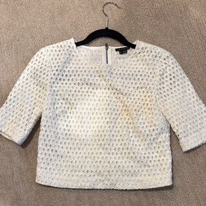 Theory Cropped White Top - 100% cotton
